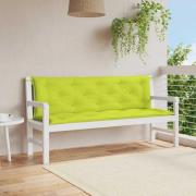 vidaXL Bänkdyna för trädgården ljusgrön 150x(50+50)x7 cm oxfordtyg