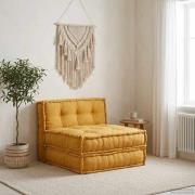vidaXL Modulär soffa gul 70x70x36 tyg