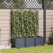 vidaXL Trädgårdsplanterare 3 pcs Grå 120 x 40 x 143 cm Plast