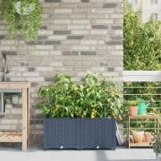 vidaXL Trädgårdsplanterare 2 pcs Grå 80 x 40 x 37,5 cm Plast