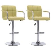 vidaXL Barstolar 2 st grön tyg