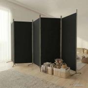 vidaXL Rumsavdelare 5 paneler svart 433x180 cm tyg