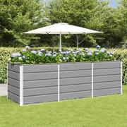 vidaXL Planteringskärl Ljusgrå 240 x 80 x 75 cm Stål