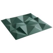 vidaXL Väggpaneler 12 pcs Diamond Grön 50 x 50 cm XPS Skum