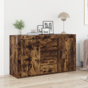 vidaXL Sideboard med låda Rökt ek 120 x 36 x 69 cm Konstruerat trä