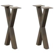 vidaXL Soffbordsben X-formade 2 st naturstål 38x(42-43) cm stål