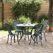 vidaXL Trädgårdsmöbelset 5 pcs Grön Aluminium