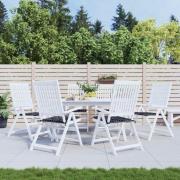 vidaXL Stolsdynor 6 st svartrutig 40x40x4 cm tyg
