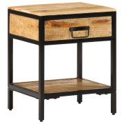 vidaXL Sängbord Brun 40 x 35 x 50 cm Massivt Mangoträd och Metall