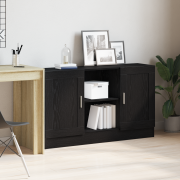 vidaXL Sideboard Svart Ek 120 x 30,5 x 70 cm Konstruerat trä