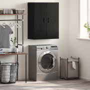 vidaXL Väggskåp Svart Ek 69,5 x 34 x 90 cm Konstruerat trä