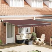 vidaXL Markis manuellt infällbar 400x300 cm brun