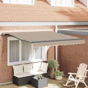 vidaXL Utfällbar markis Beige 350 x 250 cm Duk och Aluminium