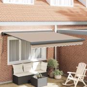 vidaXL Utfällbar markis Beige 350 x 250 cm Tyg och Metall