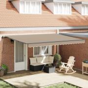 vidaXL Utfällbar markis Beige 450 × 350 cm Duk och Aluminium