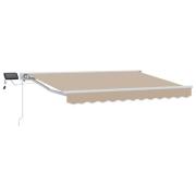vidaXL Manuell markisram med LED-lampor Beige och vit 3 x 2 m
