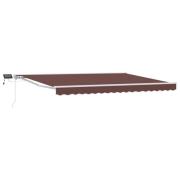 vidaXL Manuell markisram med LED-lampor Brun och vit 4 × 3,5 m