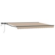 vidaXL Manuell markisram med LED-lampor Beige och Antracit 4,5 × 3 m