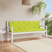 vidaXL Bänkdyna för trädgården ljusgrön 180x(50+50)x7 cm oxfordtyg