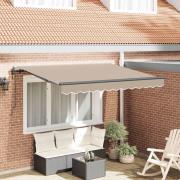 vidaXL Utfällbar markis Beige 250 x 200 cm tyg
