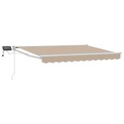 vidaXL Manuell utdragbar markis med LED-lampor Beige och vit 2,5 x 2 m