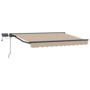 vidaXL Manuell markisram med LED-lampor Beige och Antracit 2,5 x 2 m