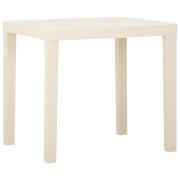 vidaXL Trädgårdsbord vit 79x65x72 cm plast