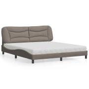 vidaXL Bed with Mattress "Hvar" Taupe 180x200 cm Fabric