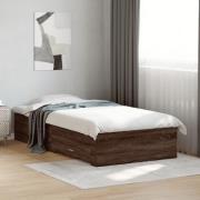 vidaXL Sängram med lådor brun ek 75x190 cm konstruerad trä