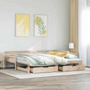 vidaXL Dagbädd utdragbar med lådor utan madrass 90x190 cm