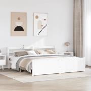 vidaXL Sängram med huvudgavel utan madrass vit 180x200 cm