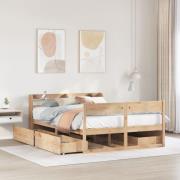 vidaXL Sängram utan madrass 120x190 cm massiv furu