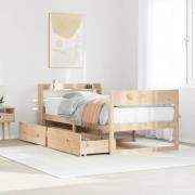 vidaXL Sängram utan madrass 90x190 cm massiv furu