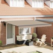 vidaXL Utfällbar markis Beige 400 × 350 cm Duk och Aluminium