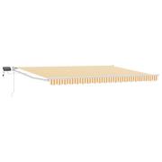 vidaXL Manuell utdragbar markis med LED-lampor Orange och vit 5 x 3 m