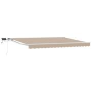 vidaXL Manuell markisram med LED-lampor Beige 4 × 3,5 m