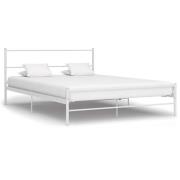 vidaXL Sängram utan madrass vit metall 120x200 cm