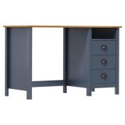 vidaXL Skrivbord Hill med 3 lådor 120x50x74 cm massiv furu