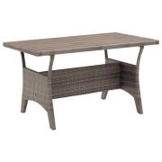 vidaXL Trädgårdsbord grå 120x70x66 cm konstrotting