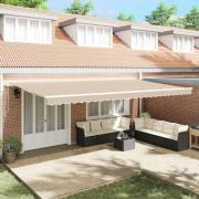 vidaXL Elektrisk Retraktabel Markis Beige 600 × 300 cm