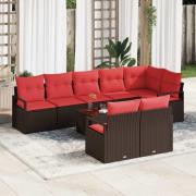 vidaXL Soffset 9 pcs Brun konstrotting