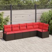 vidaXL Soffset 6 pcs Brun konstrotting
