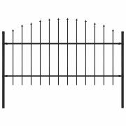 vidaXL Trädgårdsstaket Woerden med spjutspets stål 170x125 cm svart