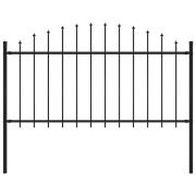vidaXL Trädgårdsstaket Woerden med spjutspets stål 170x150 cm svart