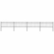 vidaXL Trädgårdsstaket med spjutspets stål 714,5x80 cm svart