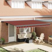 vidaXL Markis infällbar orange och brun 4,5x3 m tyg&aluminium