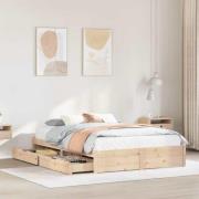 vidaXL Sängram utan madrass 140x190 cm massiv furu