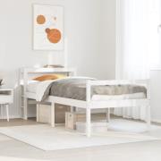 vidaXL Seniorsäng med sänggavel vit 75x190 cm massiv furu