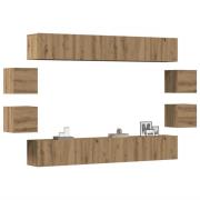 vidaXL TV-skåp väggmonterat 8 delar artisan ek konstruerat trä