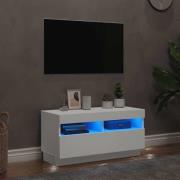 vidaXL TV-bänk med LED-belysning vit 80x35x40 cm